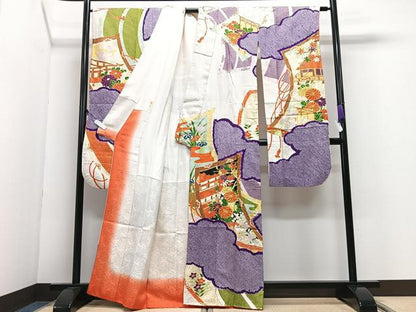 平和屋着物■豪華振袖　駒刺繍　絞り　雲取り風景文　金彩　今野屋扱い　正絹　逸品　CABI7060xe