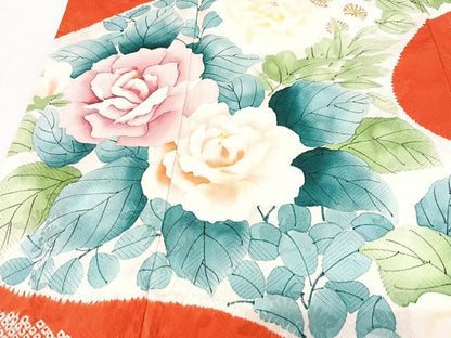 平和屋着物■豪華振袖　手描き　絞り　流水草花文　正絹　逸品　CABI7067xe