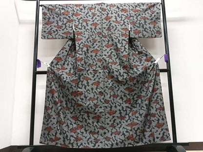平和屋着物■上質な紬　舞花文　正絹　逸品　CABI7068xe