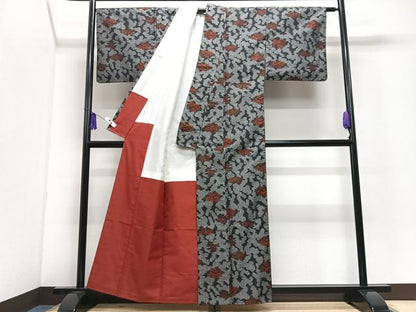 平和屋着物■上質な紬　舞花文　正絹　逸品　CABI7068xe