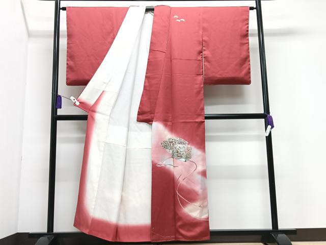 平和屋着物■訪問着　刺繍　地紙文箱花文　暈し染め　正絹　逸品　CABI7072xe