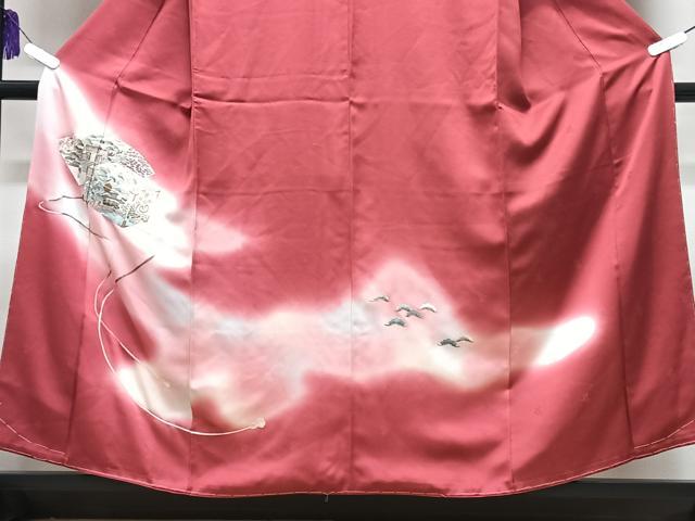 平和屋着物■訪問着　刺繍　地紙文箱花文　暈し染め　正絹　逸品　CABI7072xe