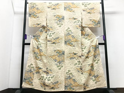平和屋着物■上質な小紋　立波風景文　正絹　逸品　CABI7073xe