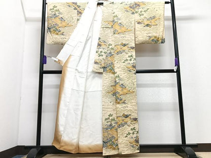 平和屋着物■上質な小紋　立波風景文　正絹　逸品　CABI7073xe
