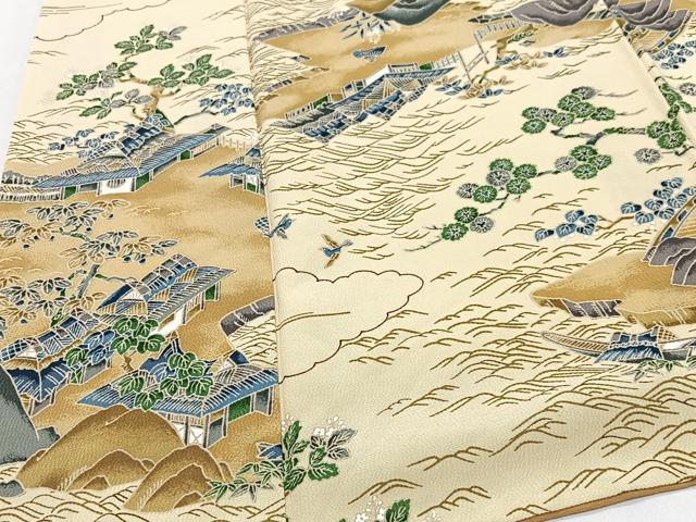 平和屋着物■上質な小紋　立波風景文　正絹　逸品　CABI7073xe