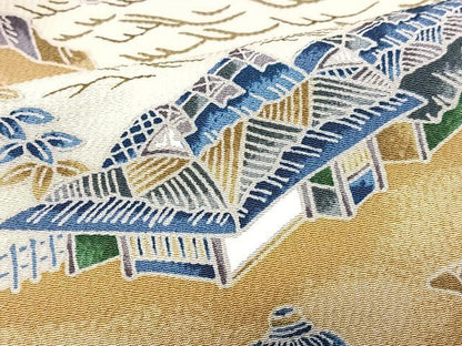 平和屋着物■上質な小紋　立波風景文　正絹　逸品　CABI7073xe