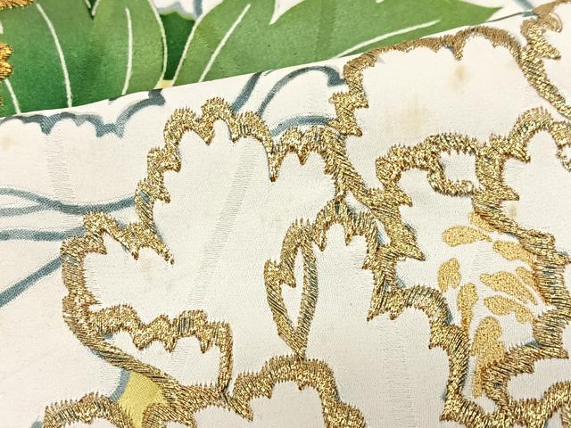 平和屋着物■豪華振袖　刺繍　草花文　金銀彩　正絹　逸品　CABI7074xe