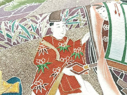 平和屋着物■豪華黒留袖　作家物　人物風景立波文　暈し染め　金彩　正絹　逸品　CABI7075xe