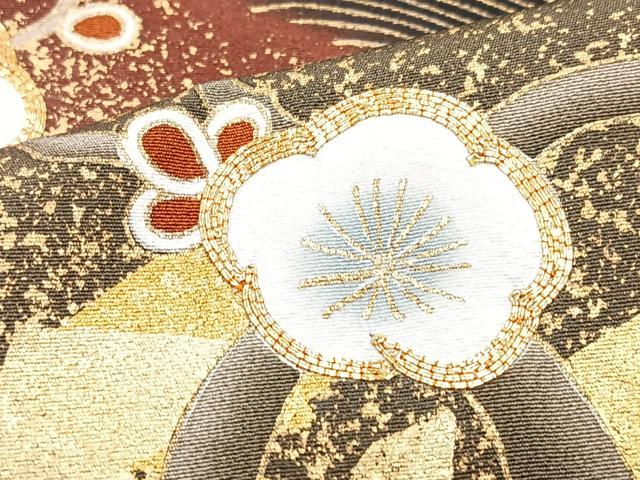 平和屋着物■豪華黒留袖　駒刺繍　立波枝梅文　金彩　正絹　逸品　CABI7080xe