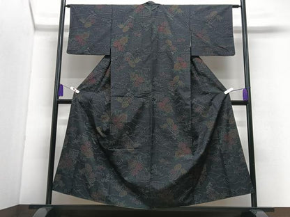 平和屋着物■上質な紬　舞花文　正絹　逸品　CABI7082xe