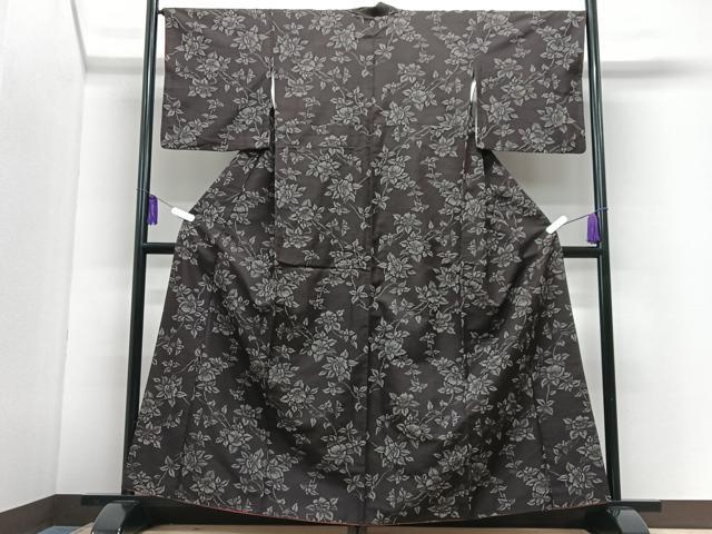 平和屋着物■上質な紬　枝花文　正絹　逸品　CABI7083xe