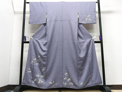 平和屋着物■訪問着　流水草花文　正絹　逸品　CABI7088xe