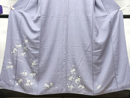 平和屋着物■訪問着　流水草花文　正絹　逸品　CABI7088xe
