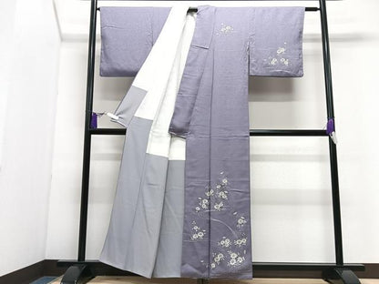 平和屋着物■訪問着　流水草花文　正絹　逸品　CABI7088xe