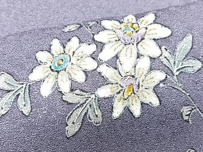 平和屋着物■訪問着　流水草花文　正絹　逸品　CABI7088xe