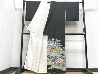 平和屋着物■豪華黒留袖　風景文　正絹　逸品　CABI7092xe