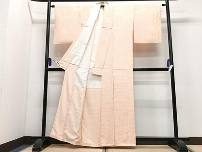 平和屋着物■上質な色無地　芝草花地紋　雄黄色　正絹　逸品　CABI7098xe