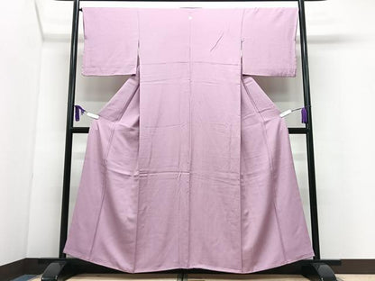 平和屋着物■上質な色無地　霞地紋　石竹色　正絹　逸品　CABI7100xe