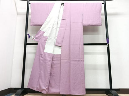 平和屋着物■上質な色無地　霞地紋　石竹色　正絹　逸品　CABI7100xe