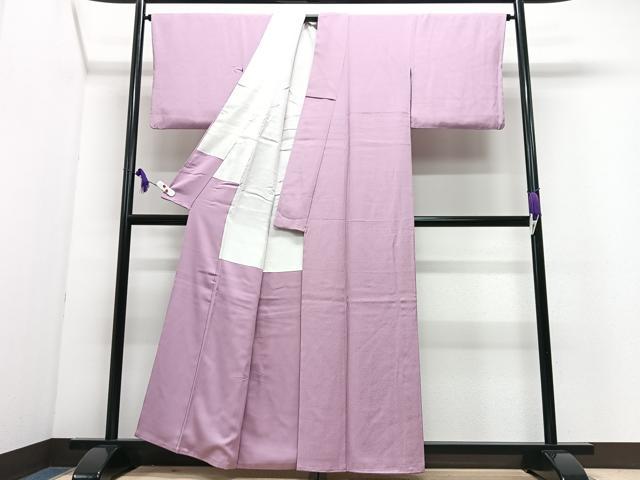 平和屋着物■上質な色無地　霞地紋　石竹色　正絹　逸品　CABI7100xe