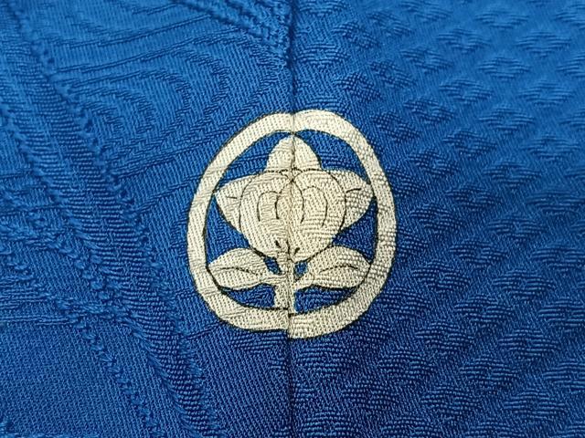 平和屋着物■上質な色無地　芝草地紋　瑠璃色　正絹　逸品　未使用　CABI7107xe