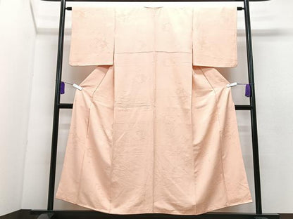 平和屋着物■上質な色無地　花丸地紋　雄黄色　正絹　逸品　CABI7108xe