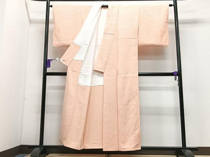 平和屋着物■上質な色無地　花丸地紋　雄黄色　正絹　逸品　CABI7108xe