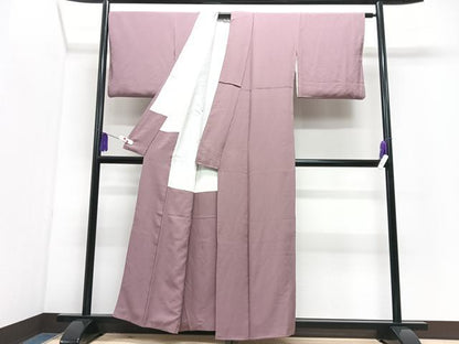 平和屋着物■上質な色無地　霞文　二藍色　正絹　逸品　CABI7111xe
