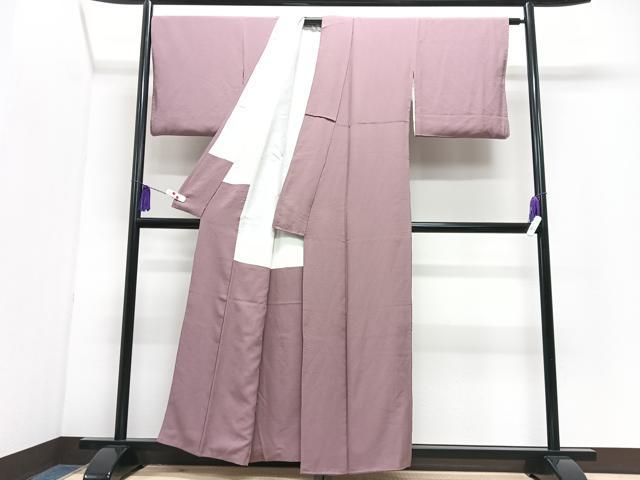 平和屋着物■上質な色無地　霞文　二藍色　正絹　逸品　CABI7111xe