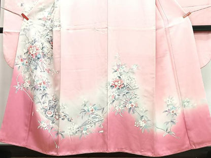 平和屋着物■豪華振袖　扇面花車文　暈し染め　やまと誂製　正絹　逸品　CABI7118xe