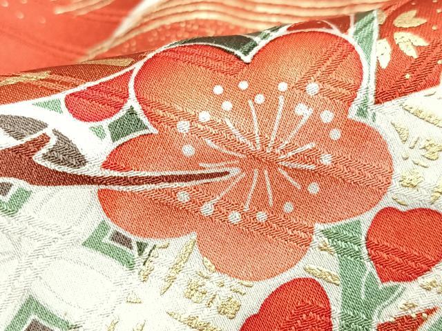 平和屋着物■豪華振袖　駒刺繍　御所車吉祥花文　金銀彩　正絹　逸品　CABI7119xe