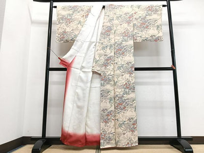 平和屋着物■上質な小紋　風景草花文　正絹　逸品　CABI7124xe