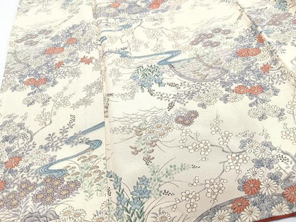 平和屋着物■上質な小紋　風景草花文　正絹　逸品　CABI7124xe