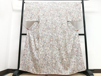 平和屋着物■上質な小紋　草花文　正絹　逸品　CABI7125xe