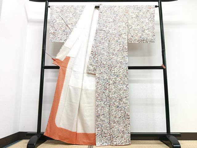 平和屋着物■上質な小紋　草花文　正絹　逸品　CABI7125xe
