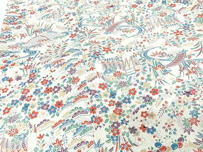 平和屋着物■上質な小紋　草花文　正絹　逸品　CABI7125xe