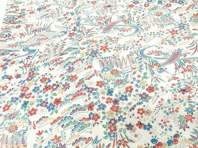 平和屋着物■上質な小紋　草花文　正絹　逸品　CABI7125xe
