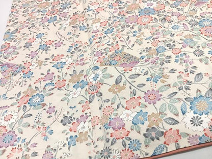 平和屋着物■上質な小紋　扇面草花文　正絹　逸品　CABI7129xe