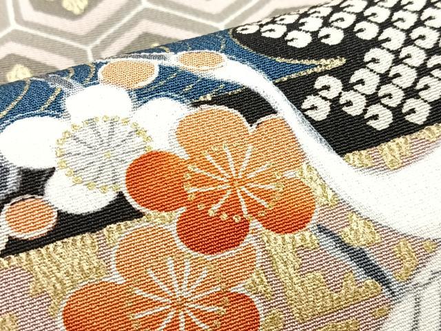 平和屋着物■豪華黒留袖　駒刺繍　飛鶴吉祥花文　金彩　正絹　逸品　CABI7138xe