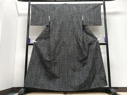 平和屋着物■上質な紬　幾何学文様　正絹　逸品　CABI7141xe