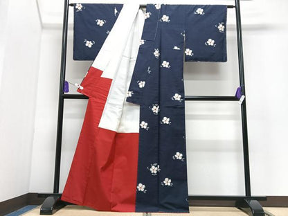 平和屋着物■上質な紬　舞花文　正絹　逸品　未使用　CABI7142xe