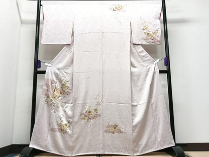 平和屋着物■訪問着　草花文　金彩　正絹　逸品　CABI7153xe