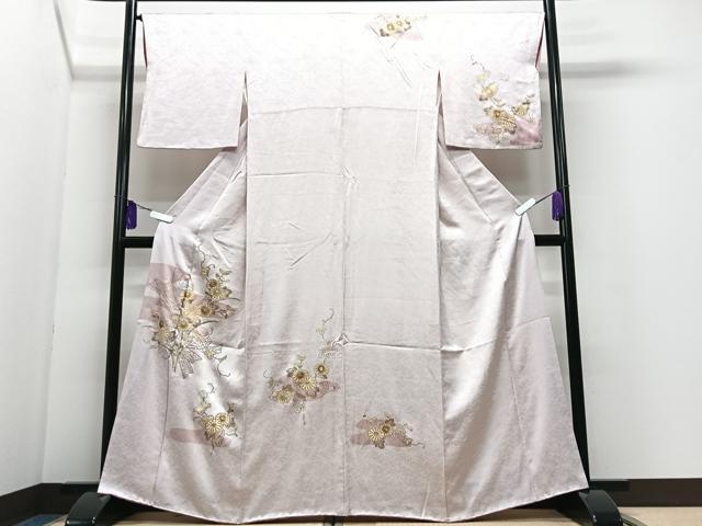 平和屋着物■訪問着　草花文　金彩　正絹　逸品　CABI7153xe
