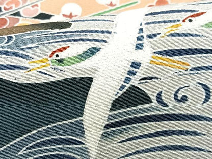 平和屋着物■豪華黒留袖　作家物　飛鶴風景文　正絹　逸品　CABI7156xe