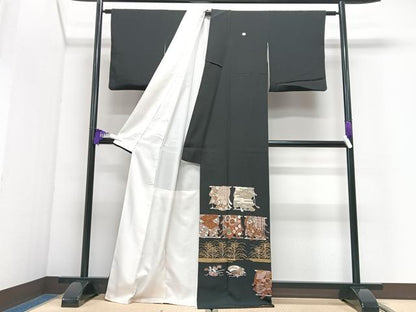 平和屋着物■豪華黒留袖　作家物　几帳花文　金彩　正絹　逸品　CABI7158xe
