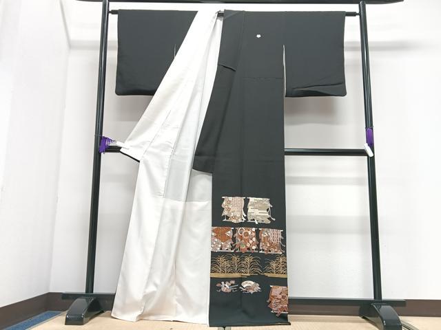 平和屋着物■豪華黒留袖　作家物　几帳花文　金彩　正絹　逸品　CABI7158xe