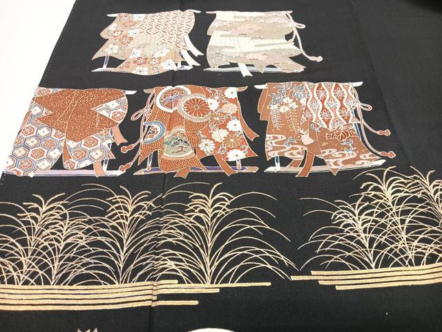 平和屋着物■豪華黒留袖　作家物　几帳花文　金彩　正絹　逸品　CABI7158xe