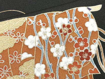 平和屋着物■豪華黒留袖　作家物　几帳花文　金彩　正絹　逸品　CABI7158xe