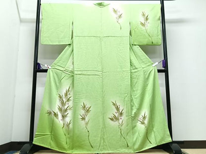 平和屋着物■訪問着　手描き　枝葉文　暈し染め　正絹　逸品　CABI7161xe