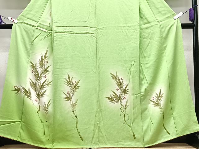 平和屋着物■訪問着　手描き　枝葉文　暈し染め　正絹　逸品　CABI7161xe